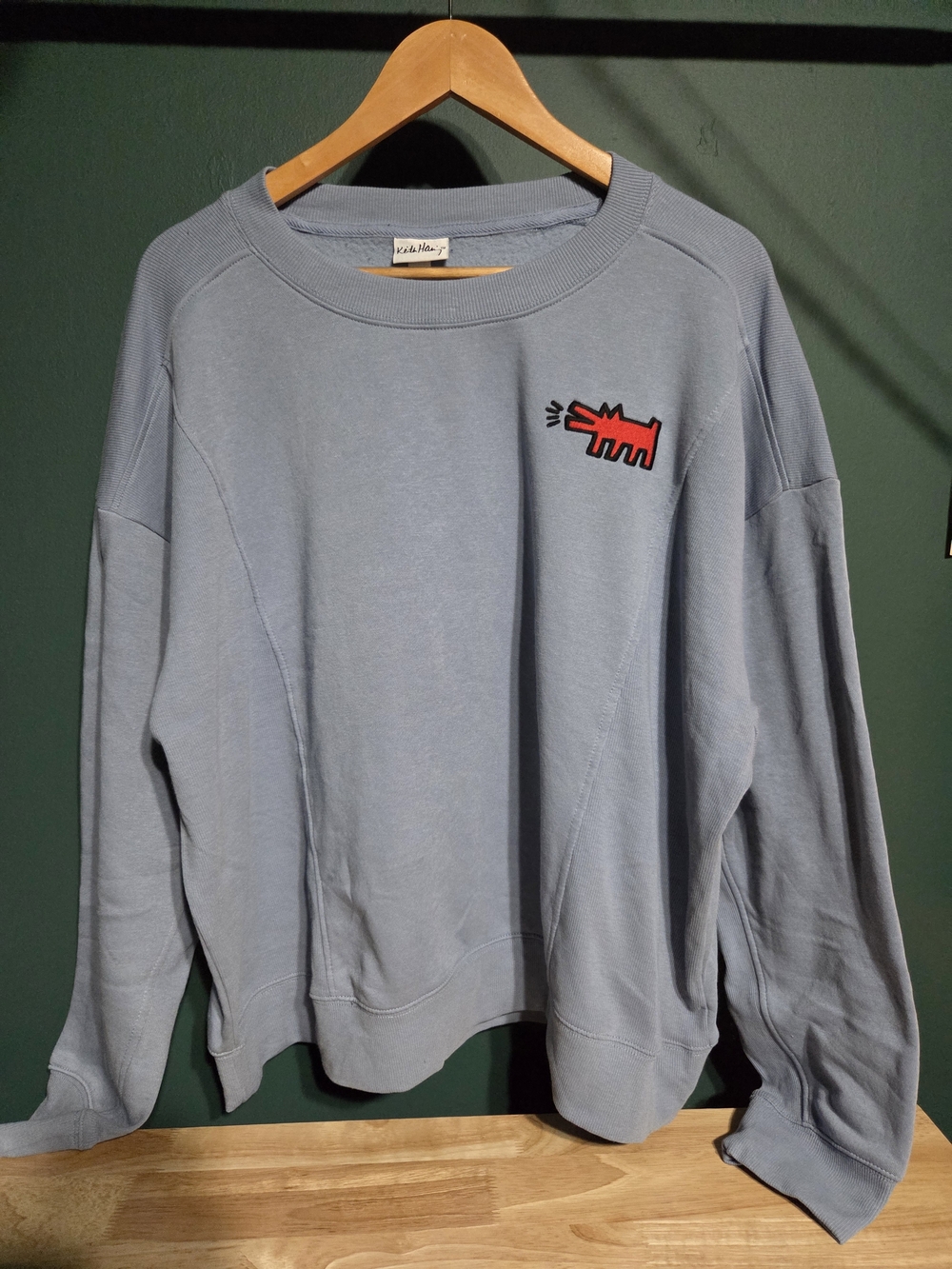 NWT Keith Haring Barking Dog Embroidered Sweatshirt - Blue